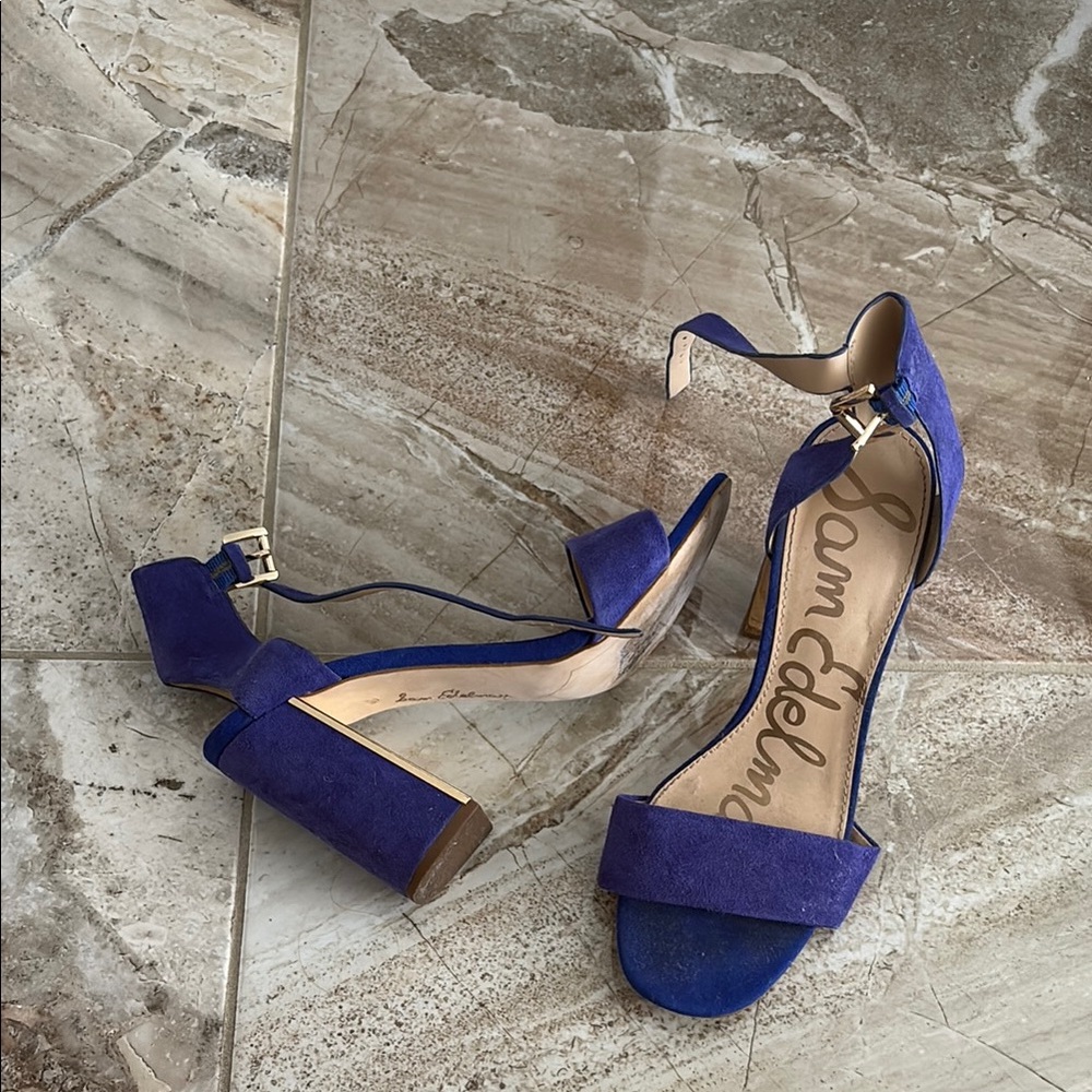Sam Edelman Blue Heeled Sandals with Block Heel